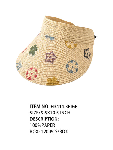 H3414 Beige Star Visor