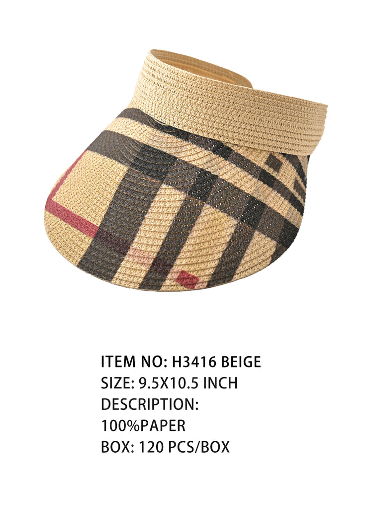 H3416 Beige Stripe Visor