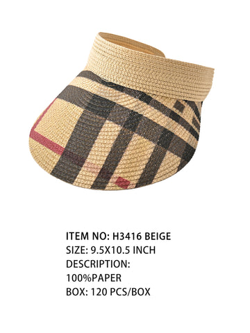 H3416 Beige Stripe Visor
