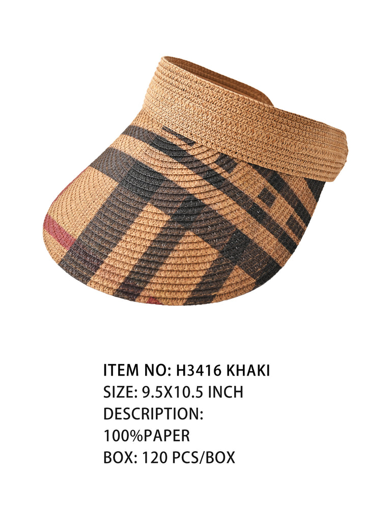 H3416 Khaki Stripe Visor