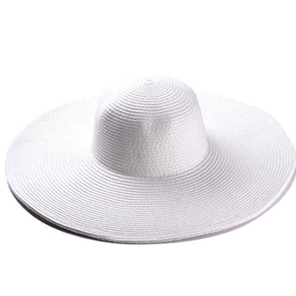 Floppy Foldable Beach Sun Hat-White