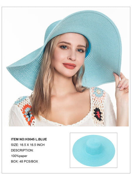 Floppy Foldable Beach Sun Hat-Lt.Blue