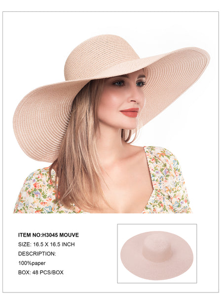 Floppy Foldable Beach Sun Hat-Mouve