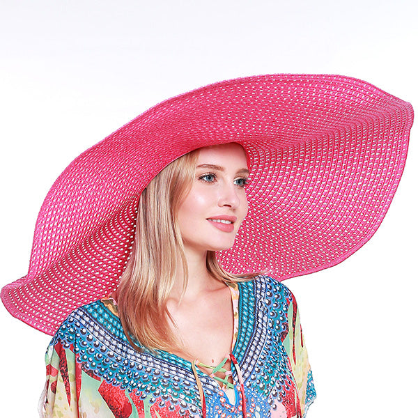 Oversized Wide Brim Hat-Fuchsia