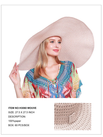 Oversized Wide Brim Hat-Mouve