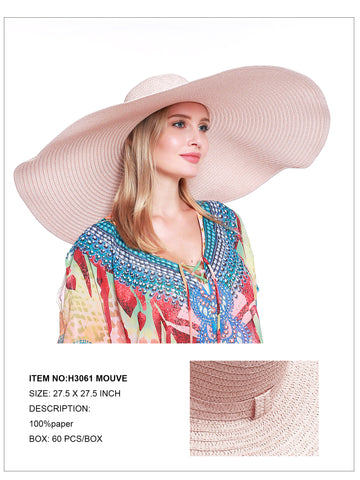 Oversized Wide Brim Hat-Mouve