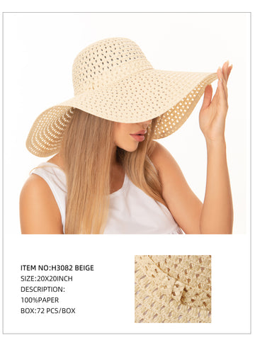 Wide Brim Sun Hat-Beige