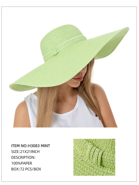 Wide Brim Straw Hat-Mint