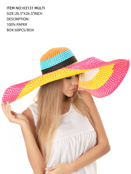 Oversized Wide Brim Hat-Multi