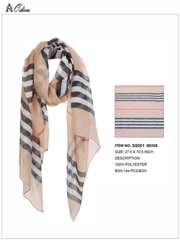 Plaid Scarf-Beige